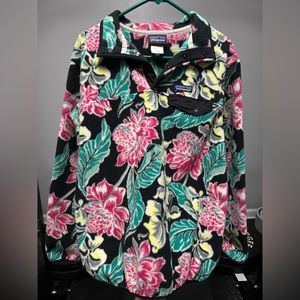 Women’s Large— Floral Print Fleece Pullover Patagonia